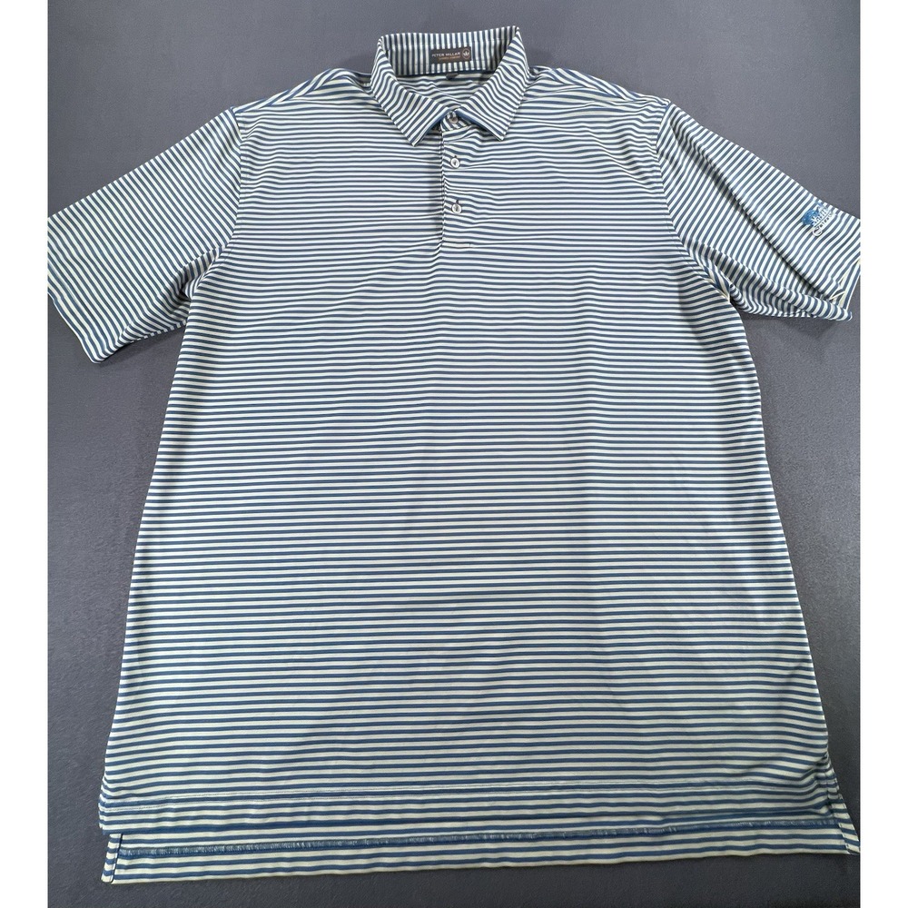 Peter Millar Summer Comfort Short Sleeve Colonial Golf Polo Stripe Shirt Men XL - Picture 1 of 1